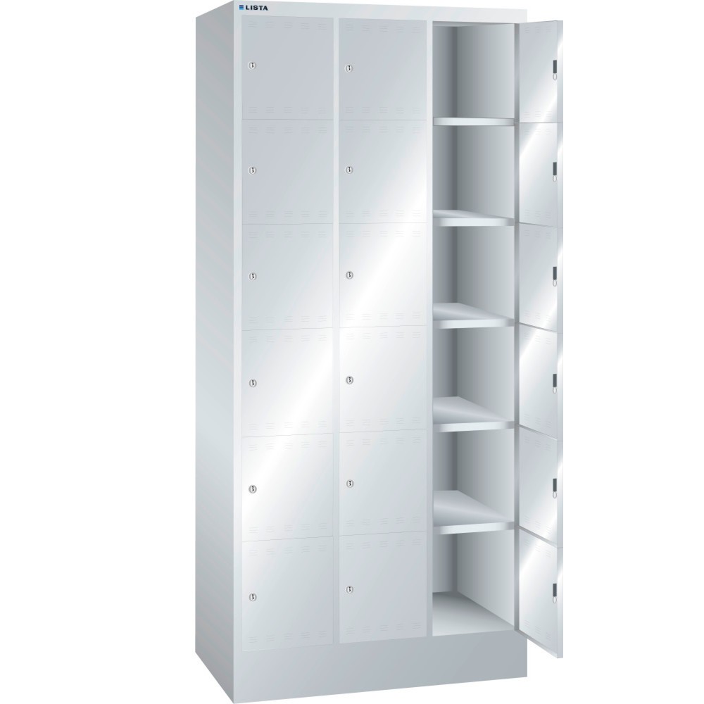 LISTA Fächerschrank, (BxTxH) 905x500x1995mm, 3x6 Fächer, Zylinderschloss