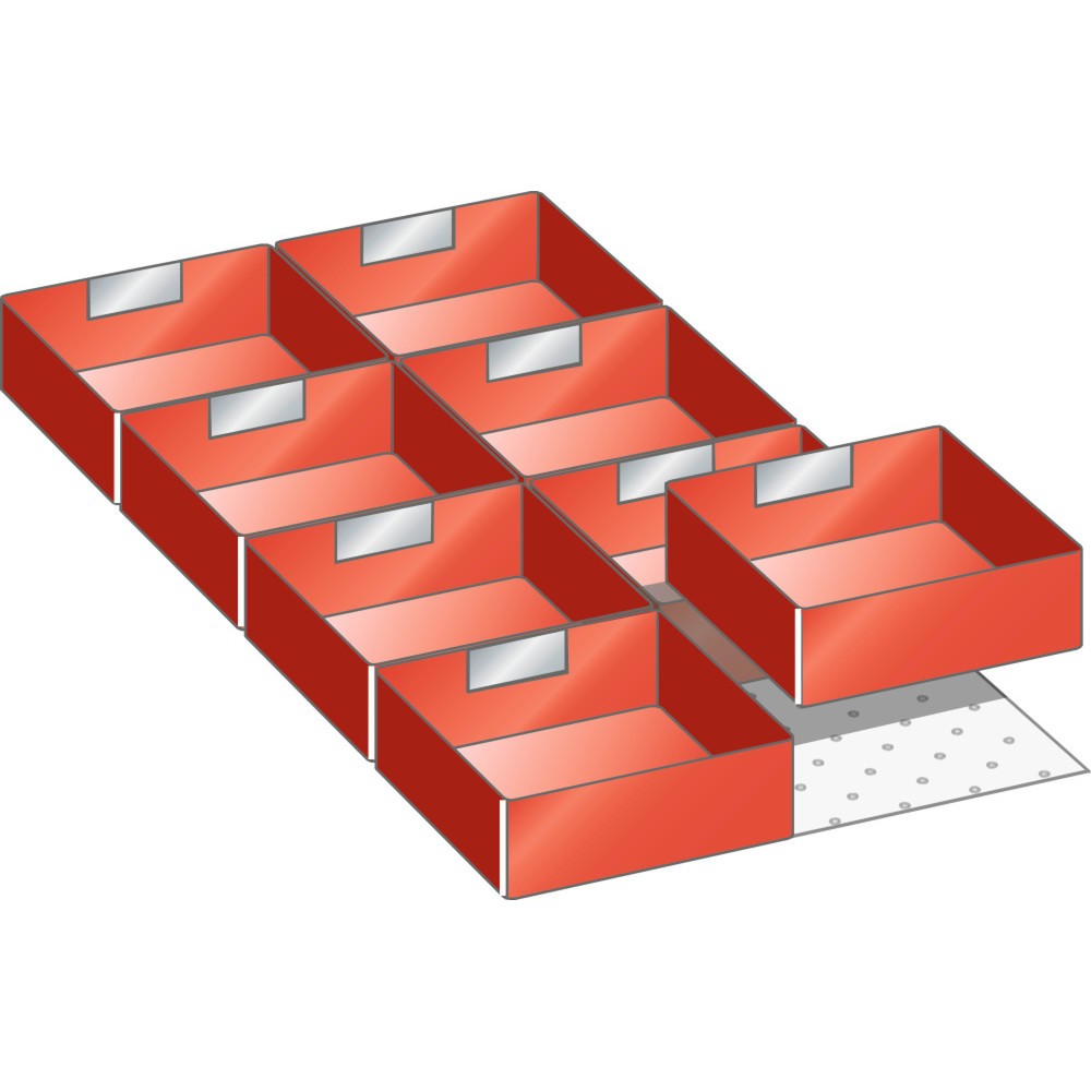 Jeu de bacs en plastique LISTA 18x36E, (lxP) 306x612 mm, 8 pièces, hauteur de façade 50 mm