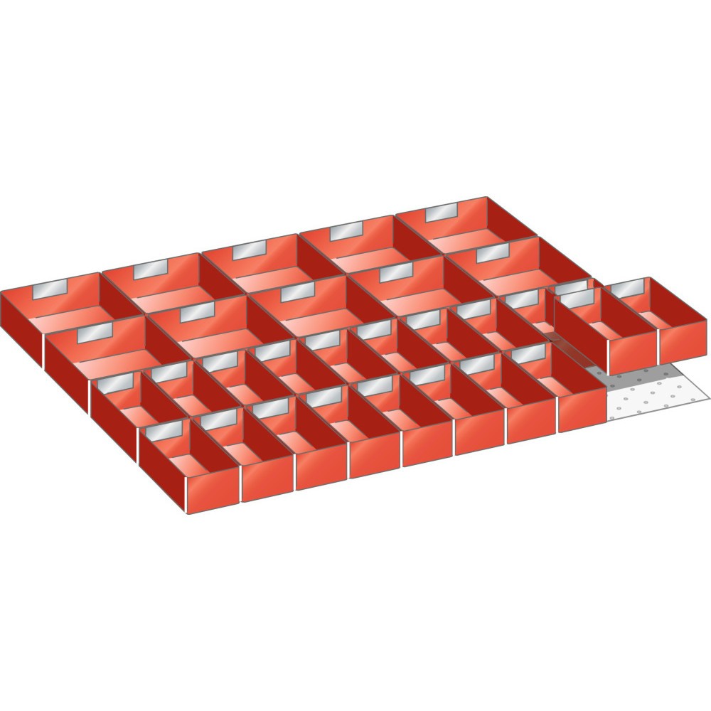 Jeu de bacs en plastique LISTA 45x36E, (lxP) 765x612 mm, 30 pièces, hauteur de façade 50 mm