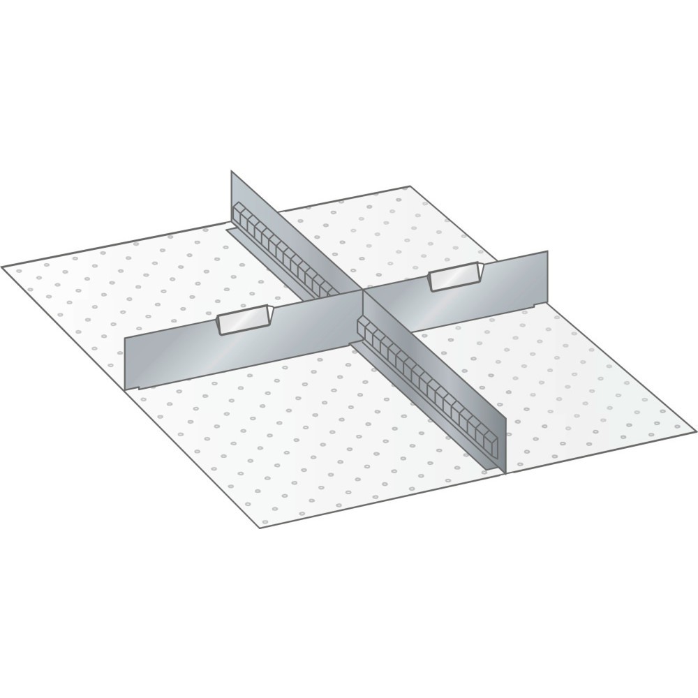 Jeu de parois à fentes et de plaquettes de séparation LISTA 27x36E, (lxP) 459x612 mm, 1 paroi à fentes, 2 plaquettes de séparation, hauteur de façade 75 mm