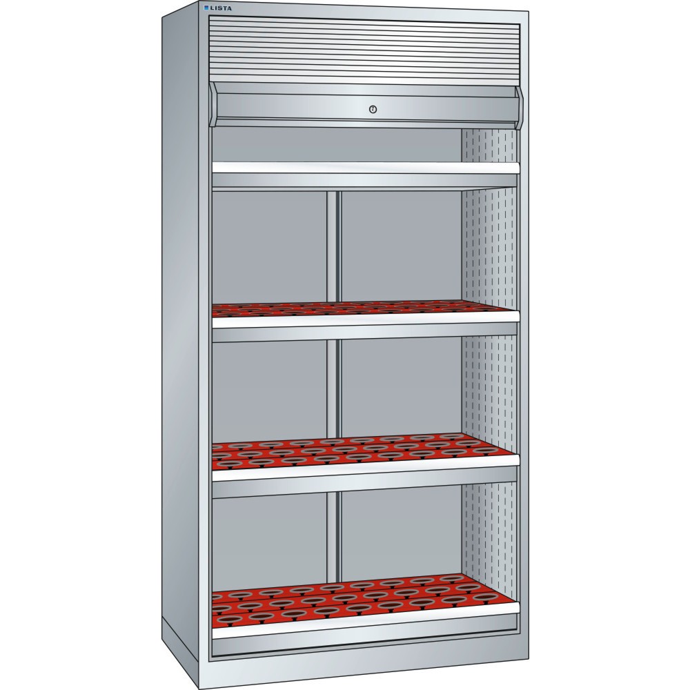 LISTA NC-Schrank 54x27E, (BxTxH) 1038x691x1950mm, HSK 63 A+C+E/80 B+D+F, 108 Halter, lichtgrau