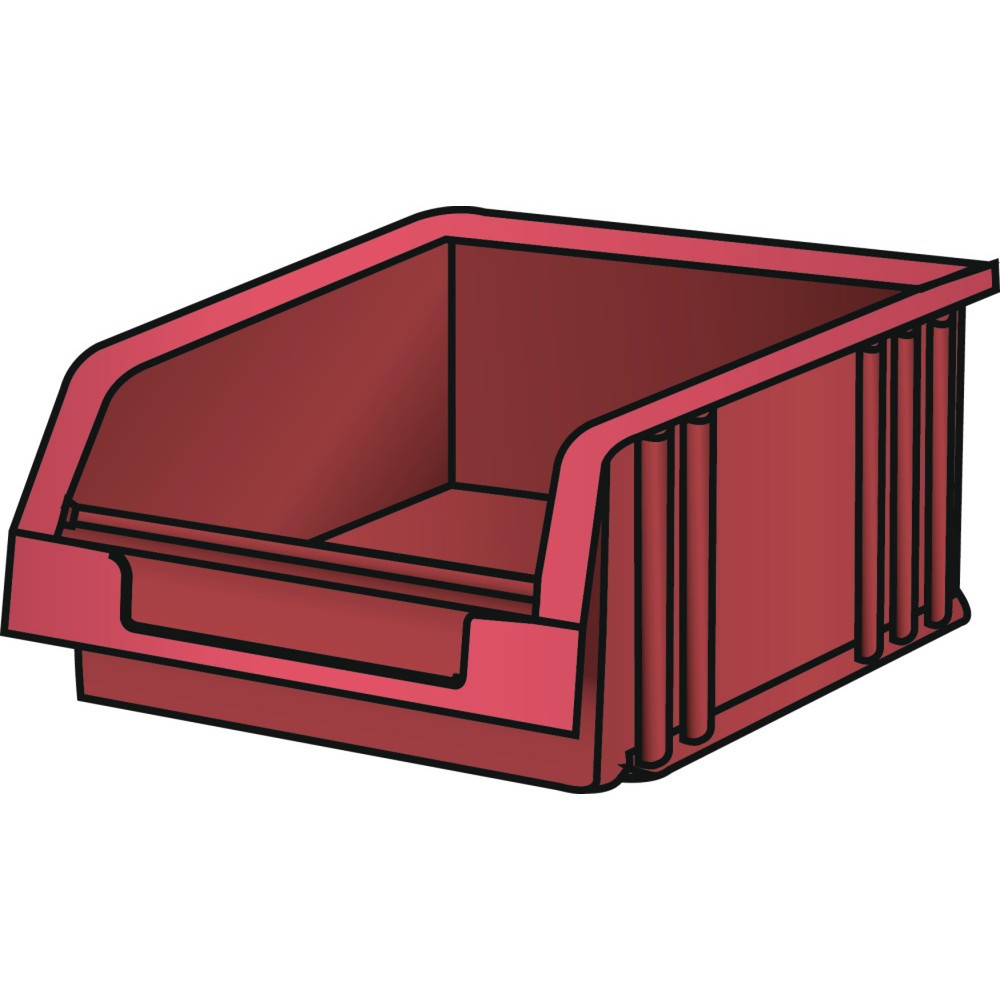 Récipients synoptiques LISTA, (lxPxH) 101x90x50 mm, taille 2, rouge