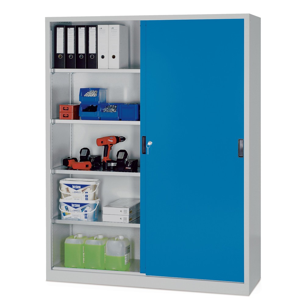 LISTA Schiebetürenschrank, extrabreit, HxBxT 1.950 x 2.000 x 500 mm, lichtgrau, lichtgrau