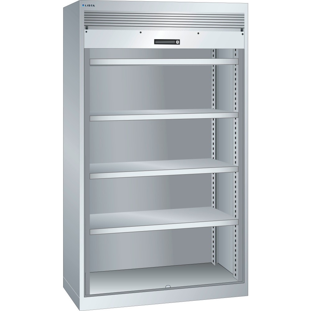 LISTA Schwerlastschrank 54x27E, (BxTxH) 1100x641x1950mm, Rollladen, lichtgrau