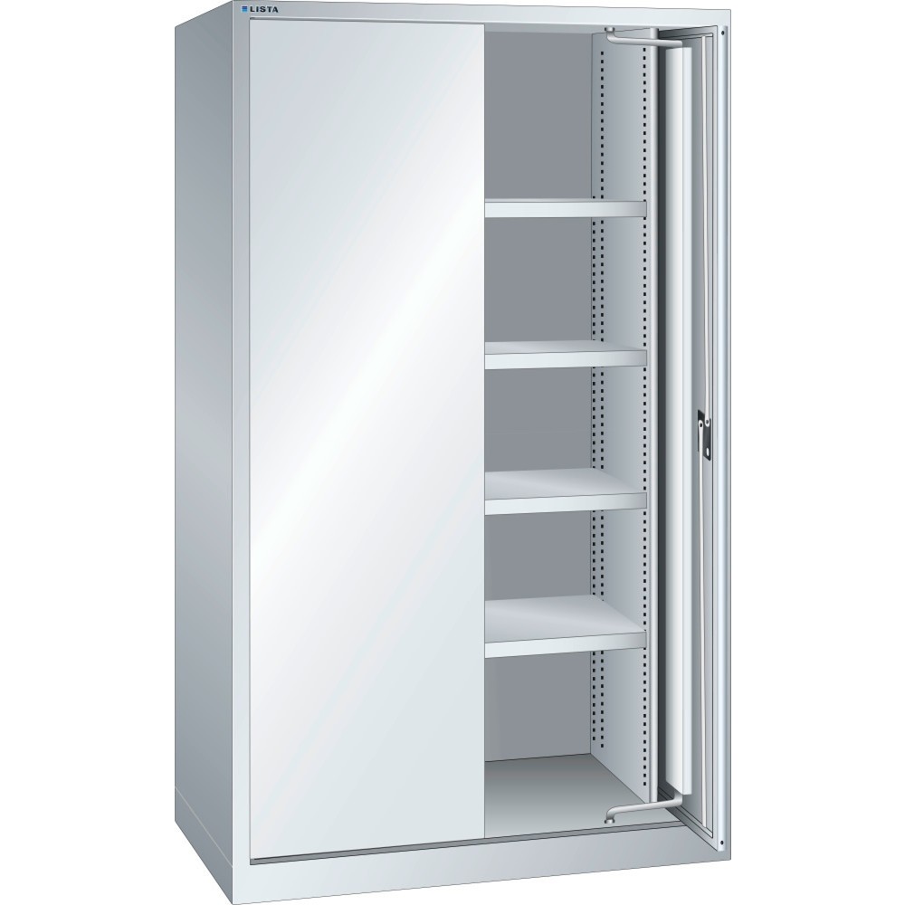 LISTA Schwerlastschrank 54x27E, (BxTxH) 1146x690x1950mm, Einschwenktüren, lichtgrau, CODE Lock