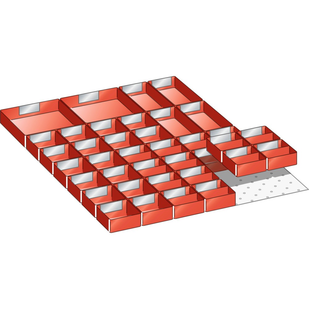 LISTA Set Einsatzkästen 27x36E, (BxTxFH) 459x612x50mm, 38-teilig