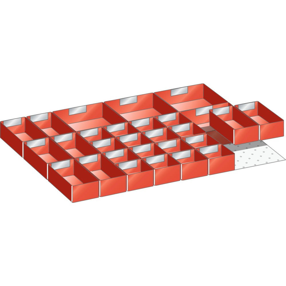 LISTA Set Einsatzkästen 27x36E, (BxTxFH) 612x459x50mm, 28-teilig