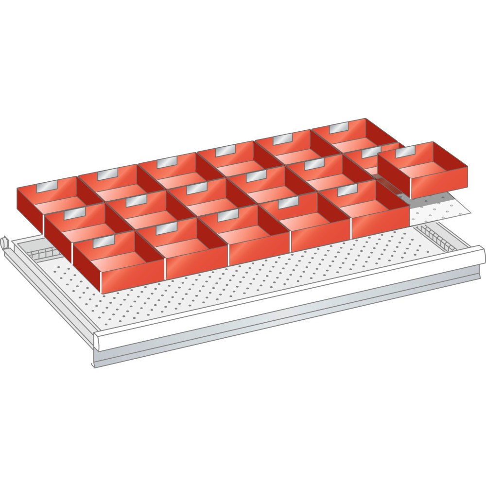 LISTA Set Einsatzkästen 54x27E, (BxTxFH) 918x459x50mm, 18-teilig