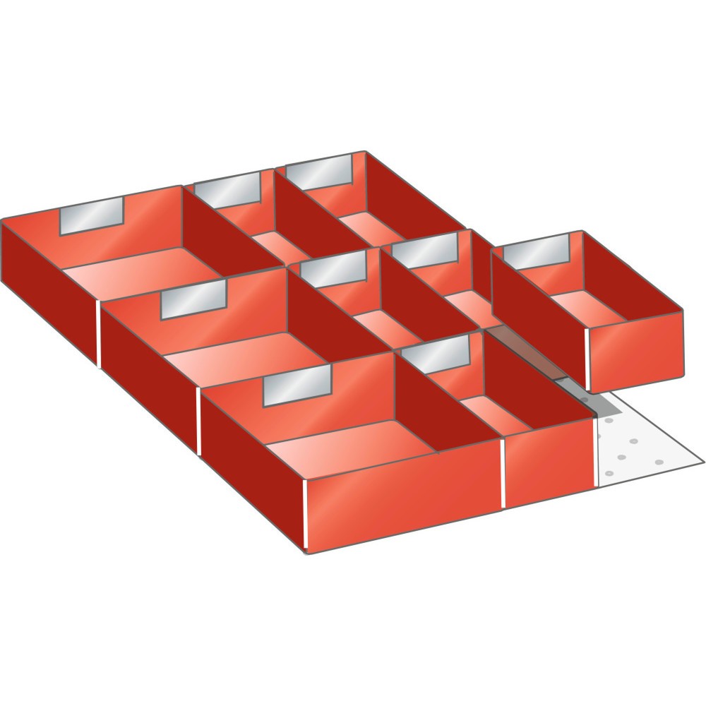 LISTA Set Einsatzkästen, (BxTxFH) 357x459x95mm, 10-teilig