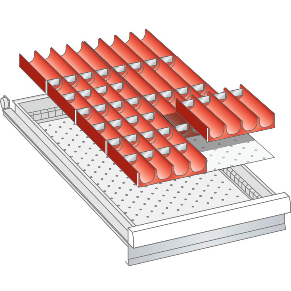 LISTA Set Mulden 18x36E, (BxTxFH) 306x612x50mm, 48-teilig