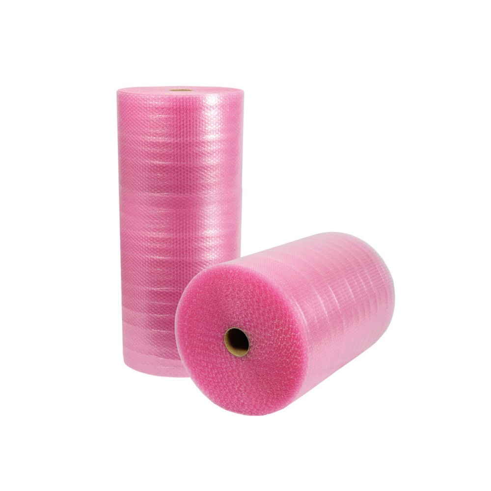 Luftpolsterfolie, 3-lagig, 1000mm breitx50lfm, 100µ, rosa, antistatisch