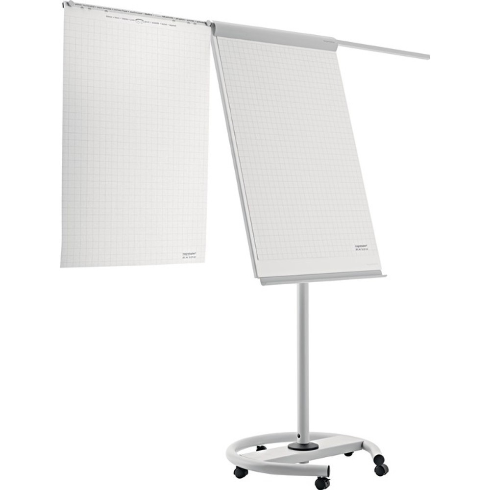 magnetoplan® Flipchart, weiß/lichtgrau, Schreibfläche B680xH970mm, fahrbar