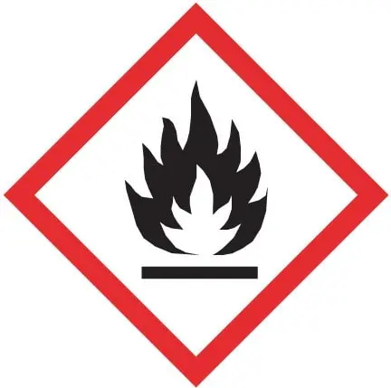 Gefahrstoffpiktogramm für entzündbare Stoffe der Kategorien 1, 2 und 3