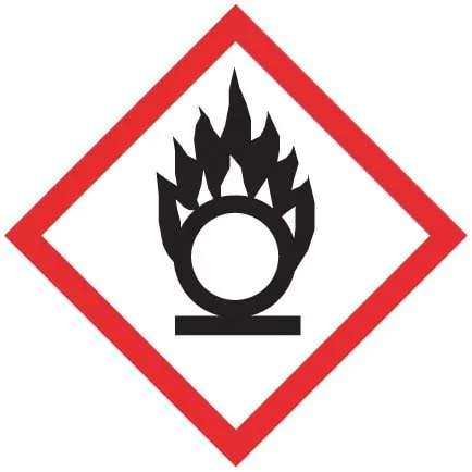 Gefahrstoffpiktogramm für entzündend wirkende Stoffe der Kategorien 1, 2 und 3