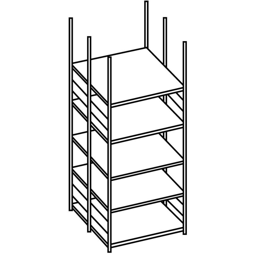 Étagère de base META, double face, sans tablette de couverture, galvanisé