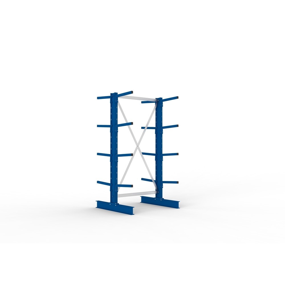 META Kragarmregal Grundfeld, doppelseitig, Tragkraft pro Arm 220 kg, HxBxT 2.000 x 1.094 x 1.020 mm