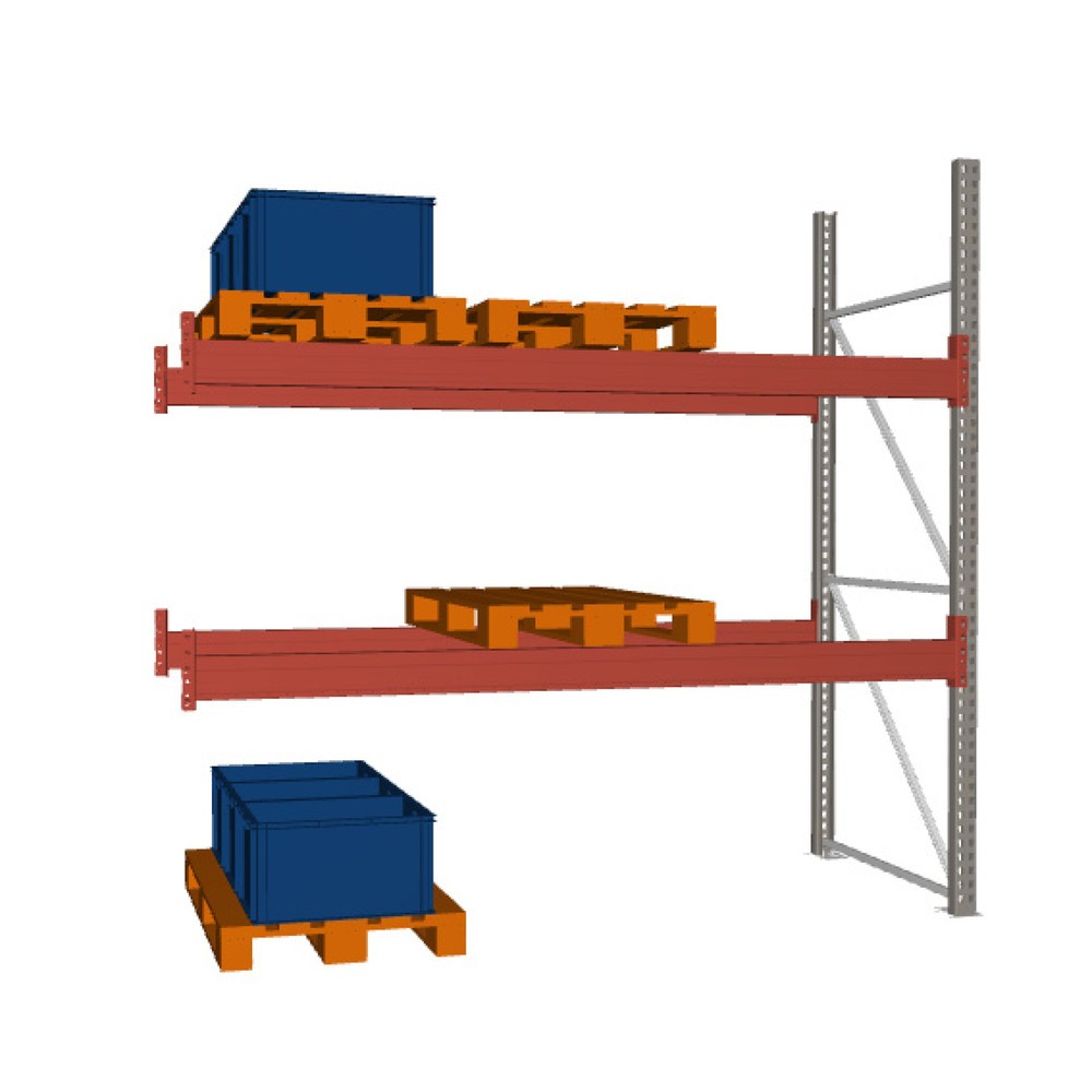 META MULTIPAL  Palettenregal , Anbaufeld, Fachlast 3.750 kg, 9 Palettenplätze, 2,7 m Höhe