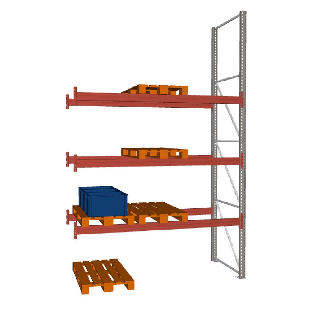 META MULTIPAL  Palettenregal , Anbaufeld, Fachlast 2.370 kg, 12 Palettenplätze, 4,4 m Höhe