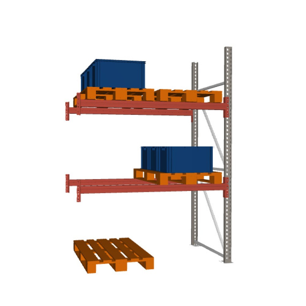 META MULTIPAL  Palettenregal , Anbaufeld, Fachlast 2.210 kg, 6 Palettenplätze, 2,7 m Höhe