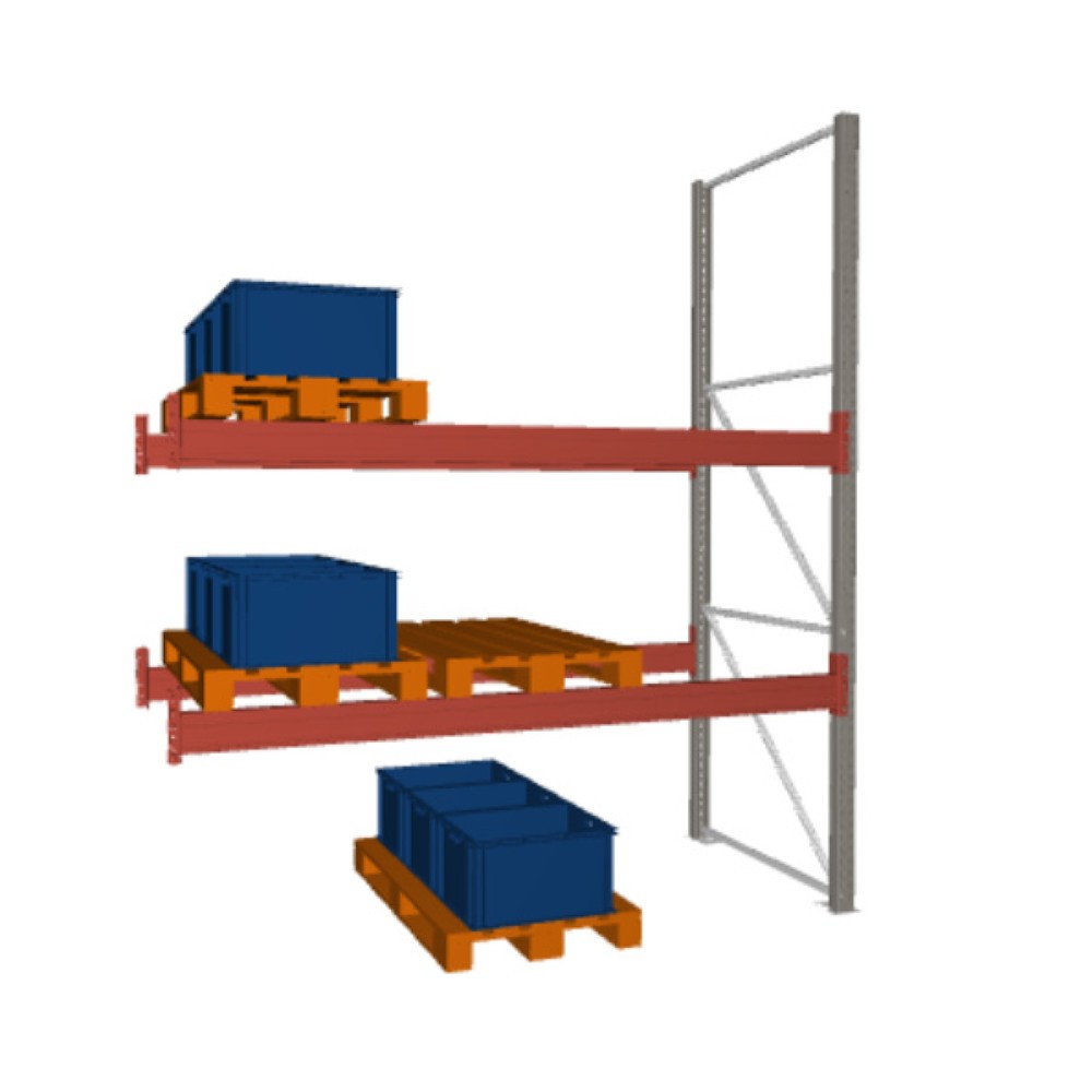 META MULTIPAL  Palettenregal , Anbaufeld, Fachlast 2.340 kg, 9 Palettenplätze, 3,3 m Höhe