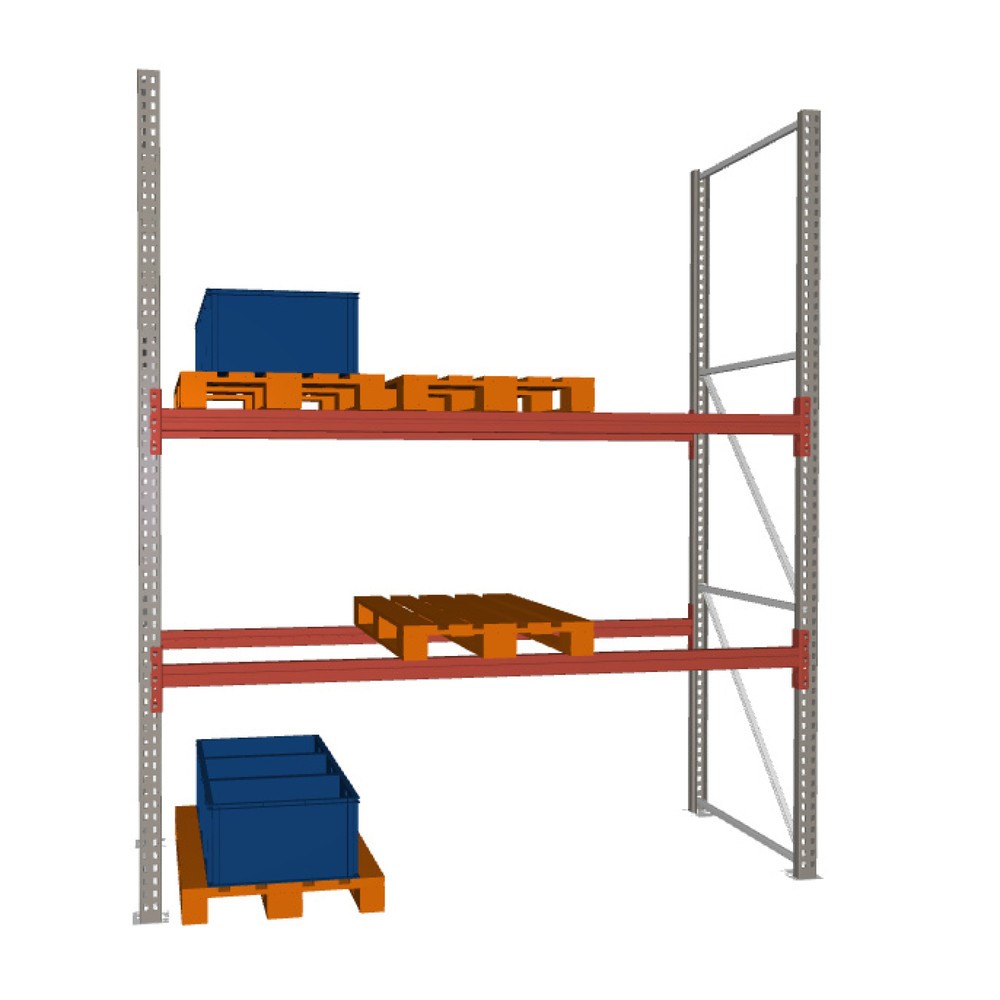 META MULTIPAL Palettenregal , Fachlast 1470 kg, 9 Palettenplätze, 3,3 m Höhe, 1 Feld