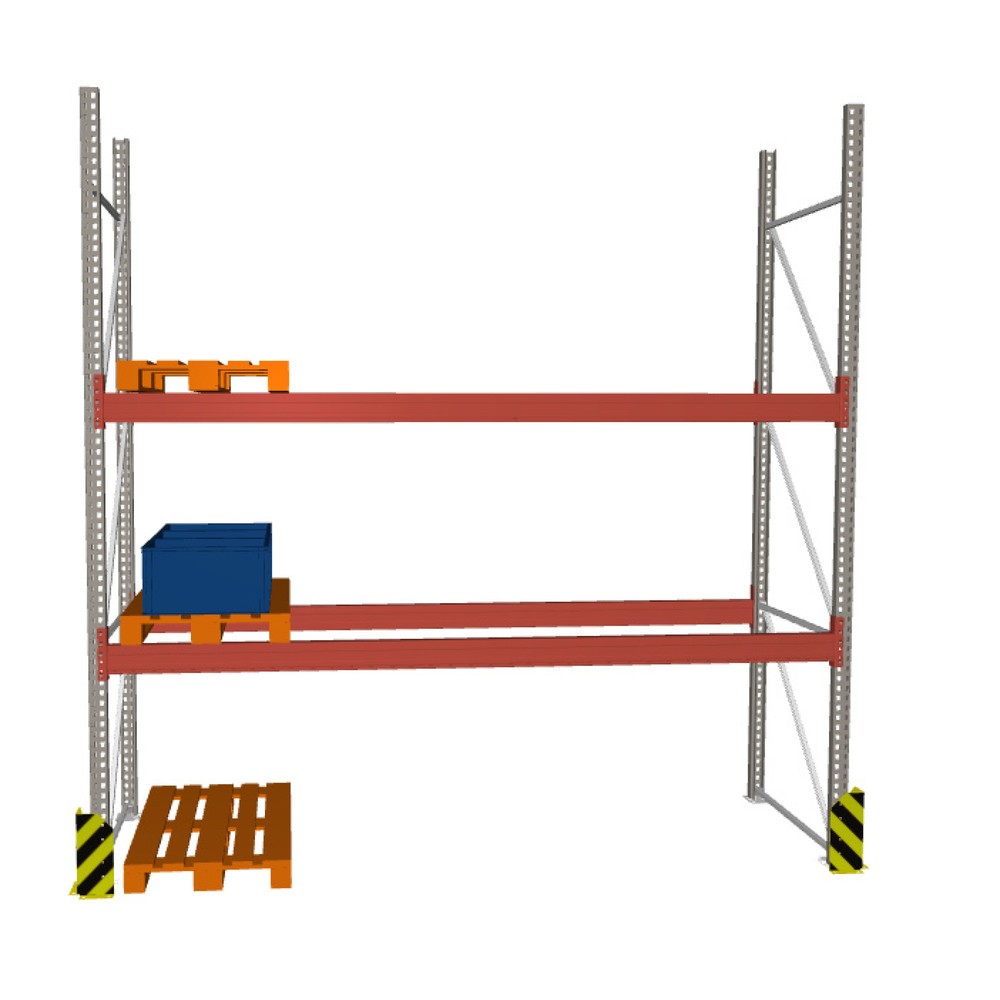 META MULTIPAL Palettenregal , Fachlast 3960 kg, 12 Palettenplätze, 2,7 m Höhe, 1 Feld