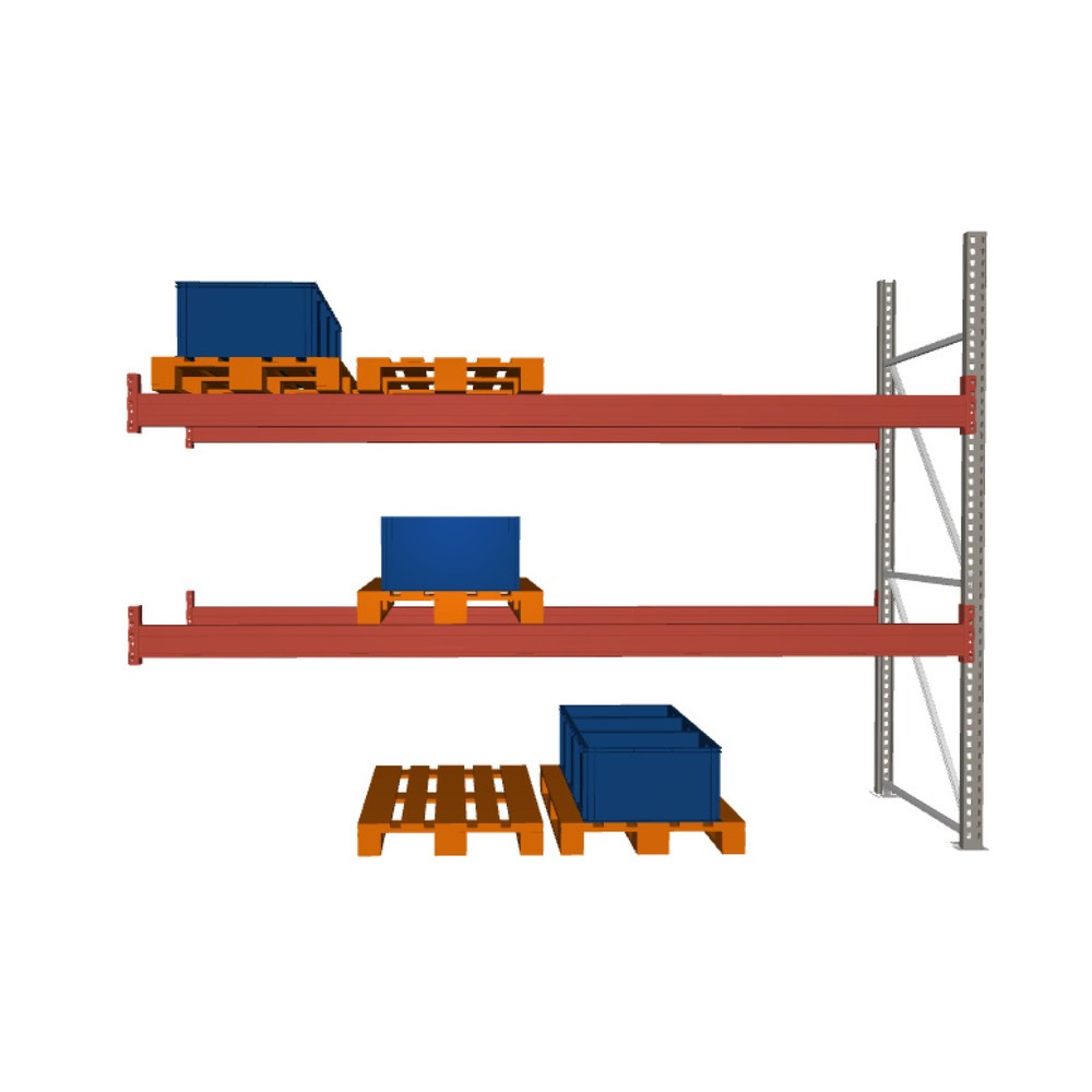 META MULTIPAL  Palettenregal , Anbaufeld, Fachlast 3.960 kg, 12 Palettenplätze, 2,7 m Höhe