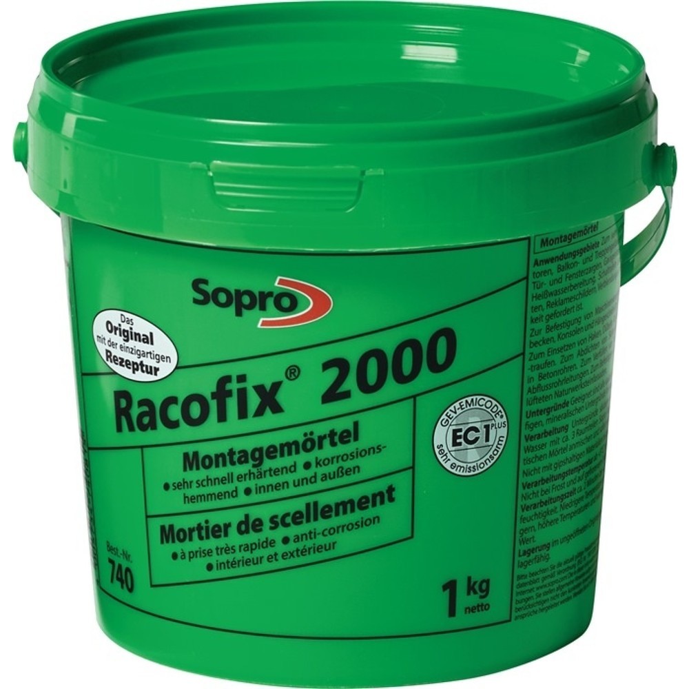 Mortier de scellement Racofix® 2000 1:3 (eau/mortier) 1 kg seau SOPRO