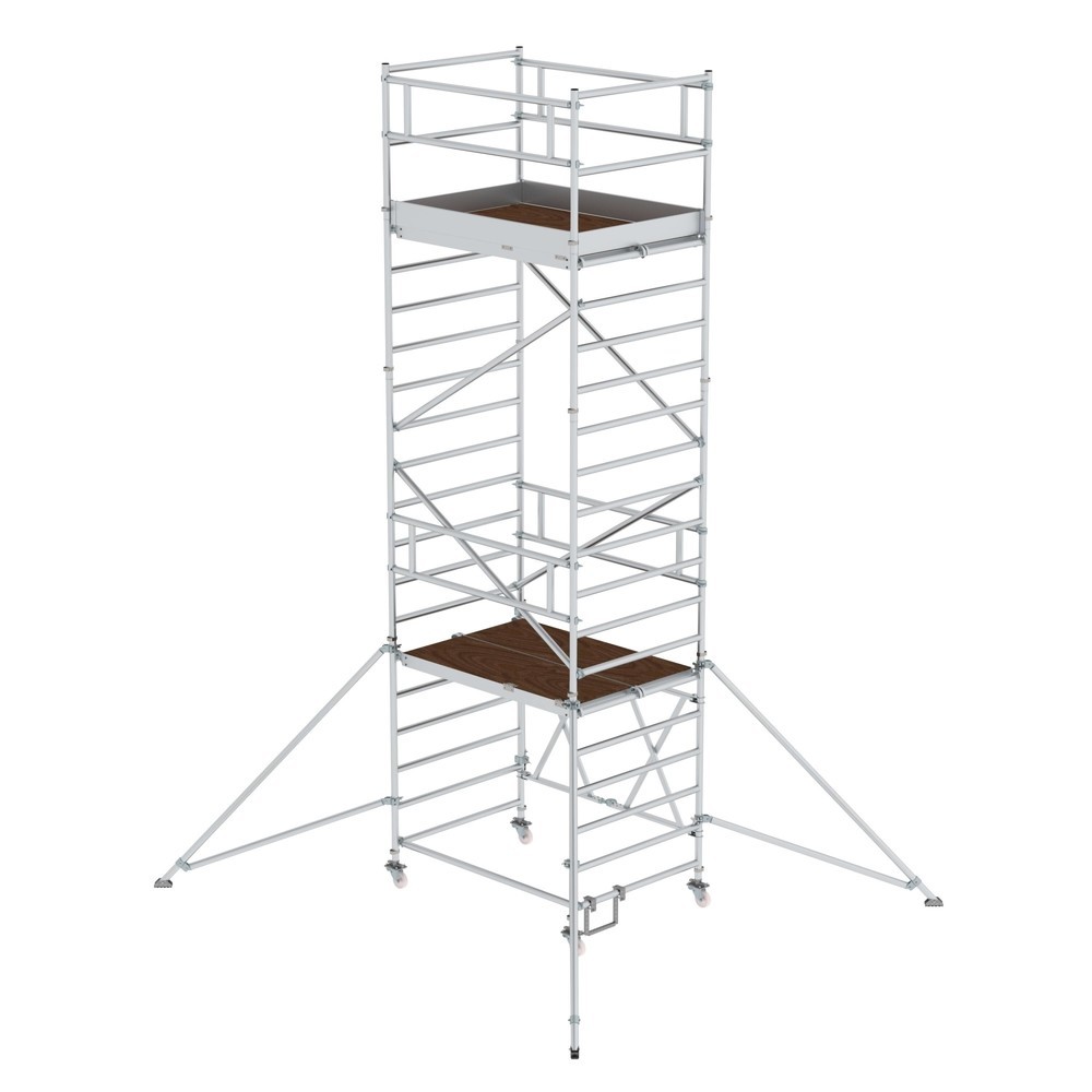 Munk Échafaudage pliant 1,35 x 1,80 m avec stabilisateur Hauteur de plate-forme 4,80 m