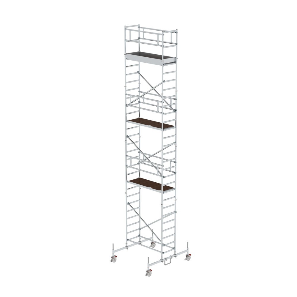 Munk Échafaudage roulant 0,75 x 1,80 m avec traverse mobile Hauteur de plate-forme 7,45 m