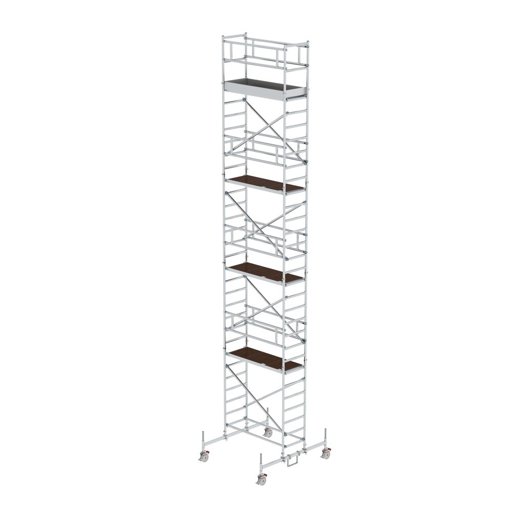 Munk Échafaudage roulant 0,75 x 1,80 m avec traverse mobile Hauteur de plate-forme 8,45 m