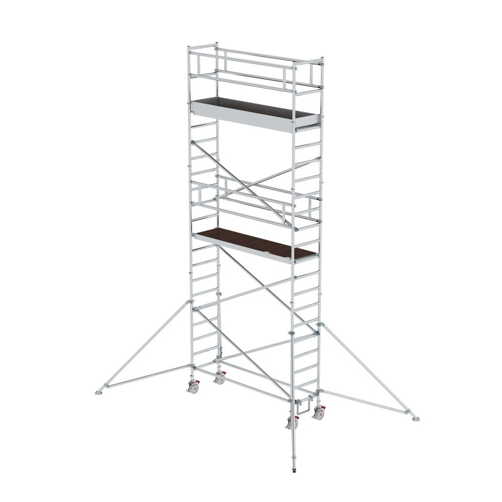 Munk Échafaudage roulant 0,75 x 2,45 m avec stabilisateurs Hauteur de plate-forme 5,35 m