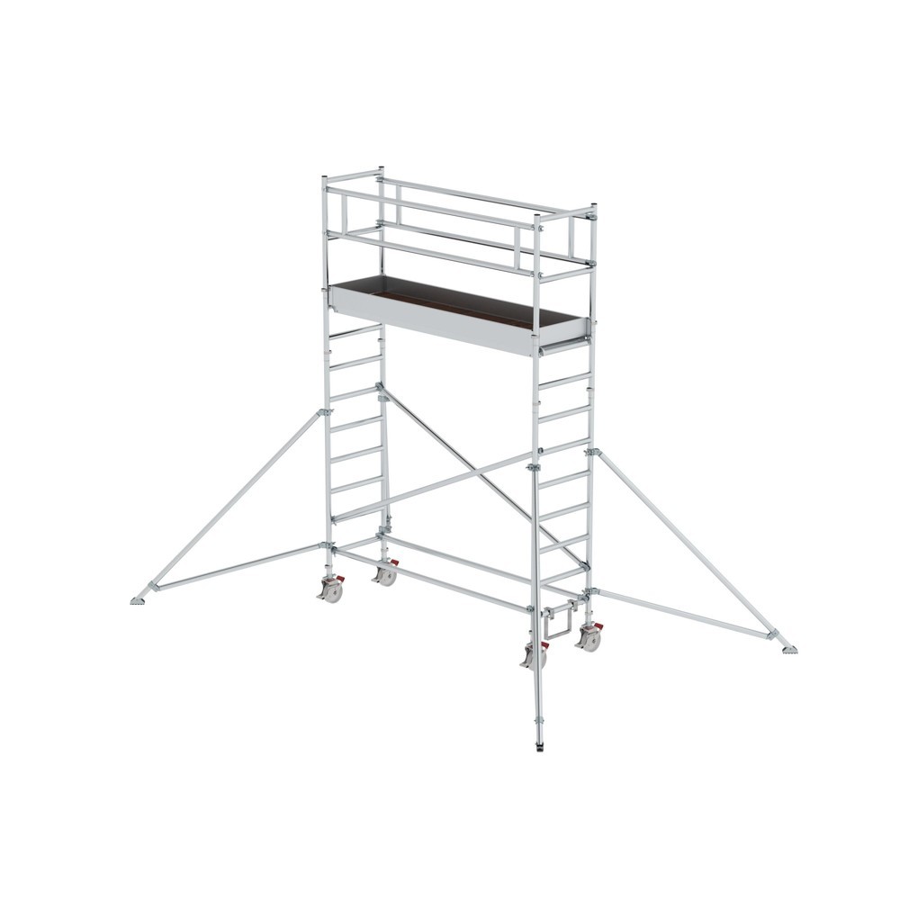 Munk Échafaudage roulant 0,75 x 2,45 m avec stabilisateur Hauteur de plate-forme 3 m