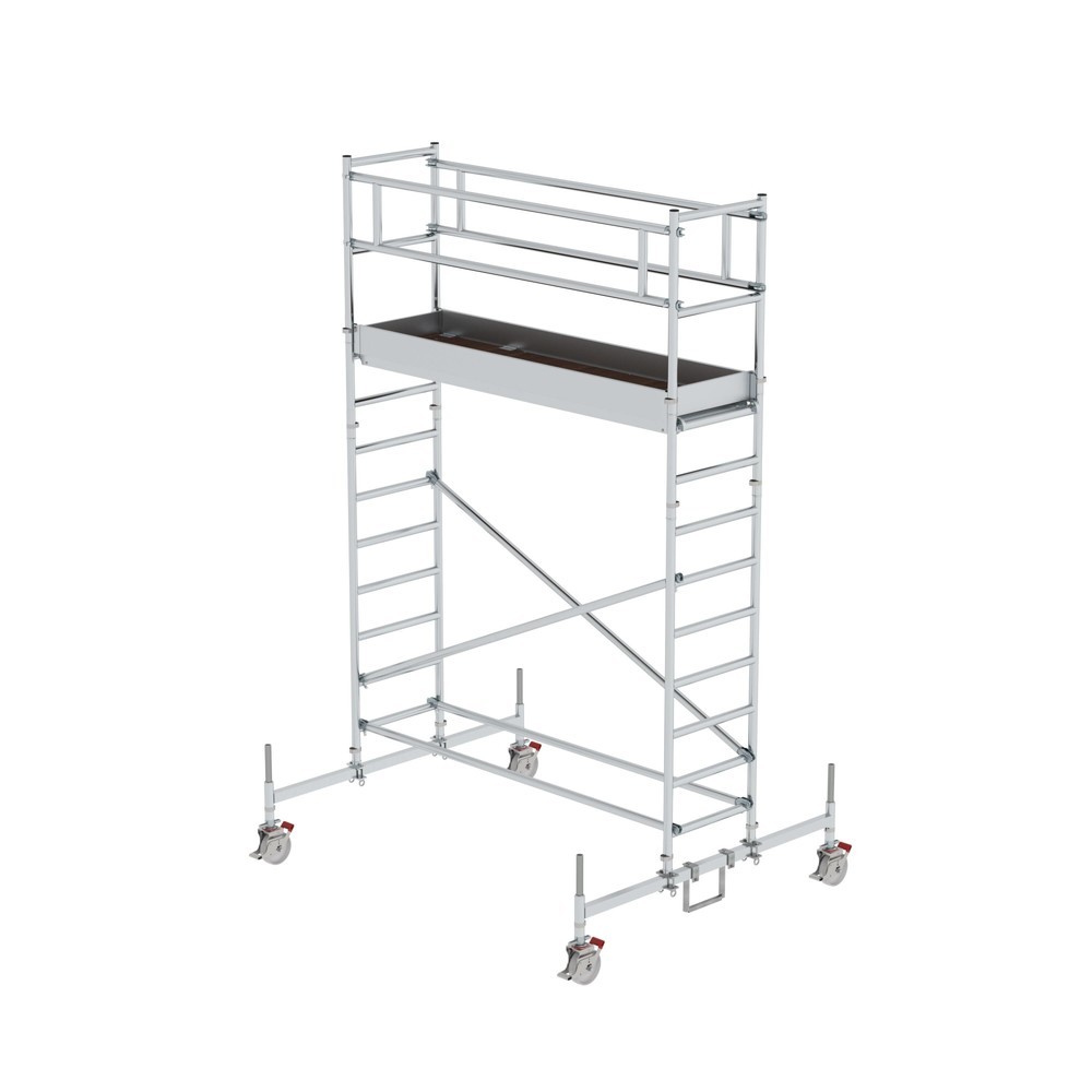 Munk Échafaudage roulant 0,75 x 2,45 m avec traverse mobile Hauteur de plate-forme 3 m