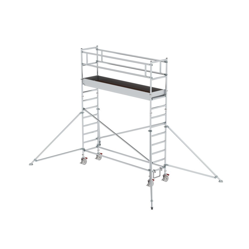 Munk Échafaudage roulant 0,75 x 3,0 m avec stabilisateur Hauteur de plate-forme 3 m