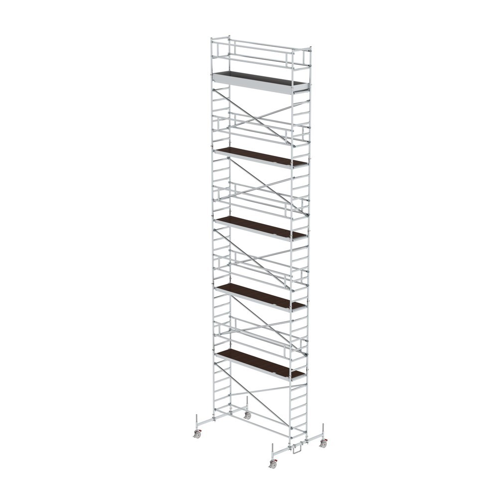 Munk Échafaudage roulant 0,75 x 3,0 m avec traverse mobile Hauteur de plate-forme 10,45 m