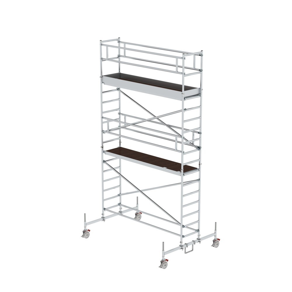 Munk Échafaudage roulant 0,75 x 3,0 m avec traverse mobile Hauteur de plate-forme 4,45 m