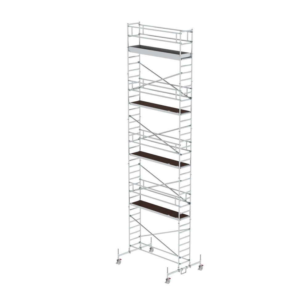 Munk Échafaudage roulant 0,75 x 3,0 m avec traverse mobile Hauteur de plate-forme 9,45 m