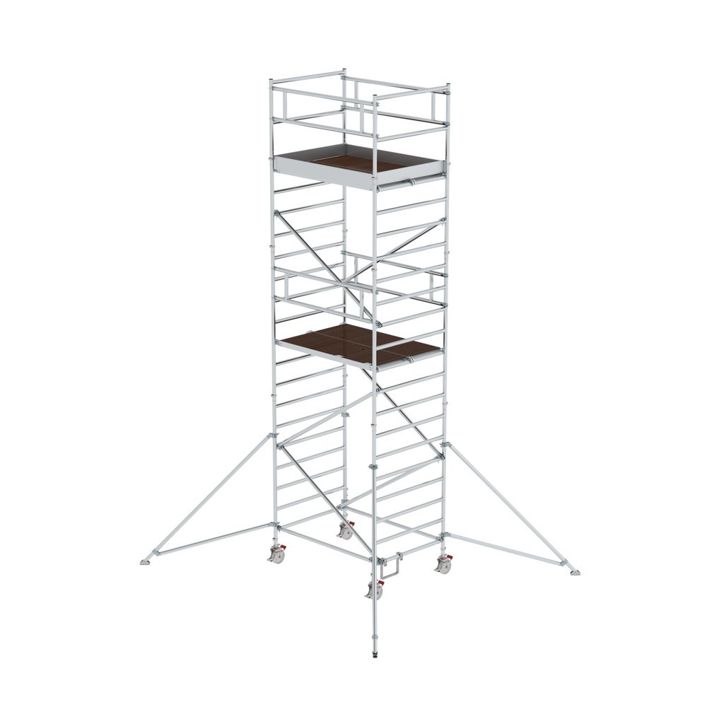 Produktabbildung Nr. 1: Munk Échafaudage roulant 1,35 x 1,80 m avec stabilisateur & double plate-forme Hauteur de plate-forme 5,35 m