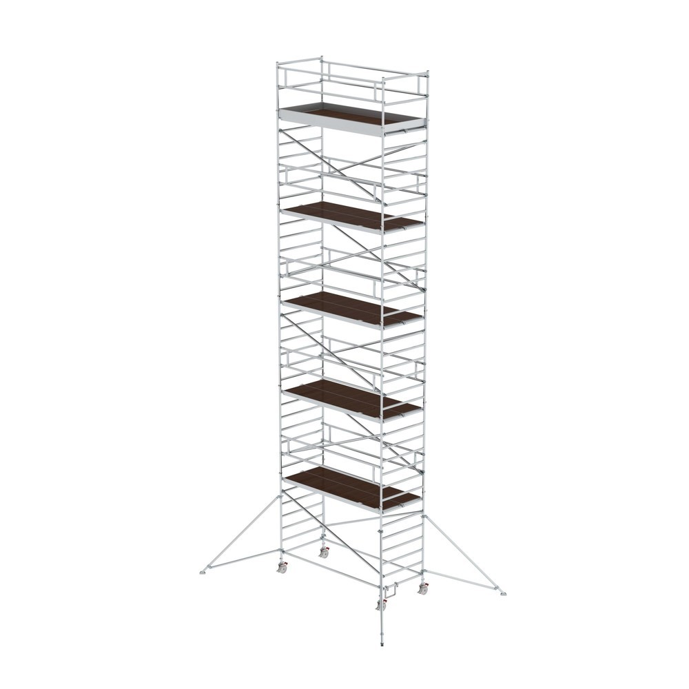 Munk Échafaudage roulant 1,35 x 3,0 m avec stabilisateur & double plate-forme Hauteur de plate-forme 10,35 m