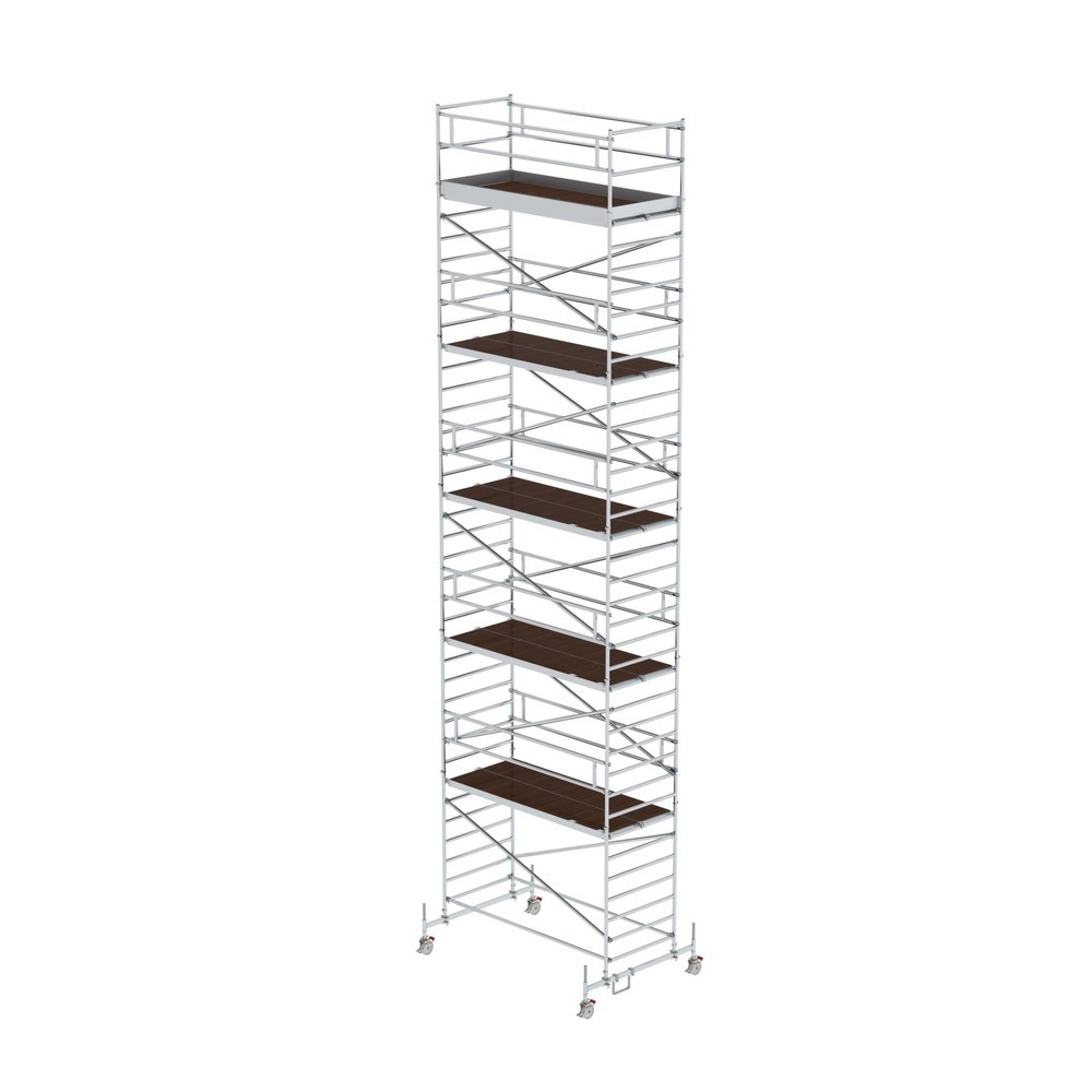 Munk Échafaudage roulant 1,35 x 3,0 m avec traverse mobile et double plate-forme Hauteur de plate-forme 10,45 m