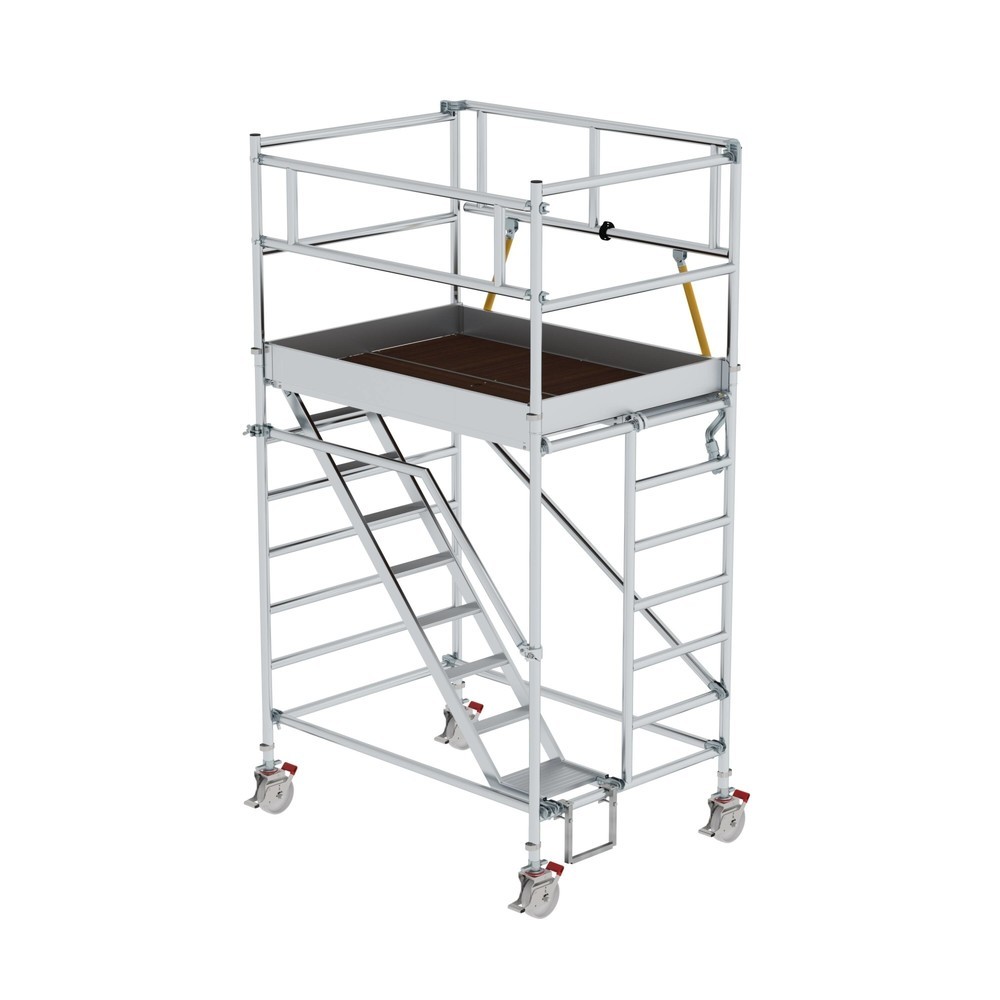 Munk Échafaudage roulant SG 1,35 x 1,80 m avec échelles inclinées Hauteur de plate-forme 2,51 m