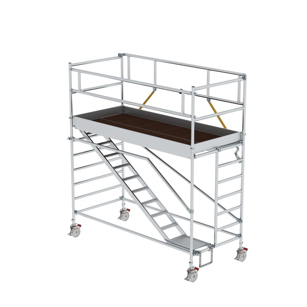 Munk Échafaudage roulant SG 1,35 x 3,0 m avec échelles inclinées Hauteur de plate-forme 2,51 m