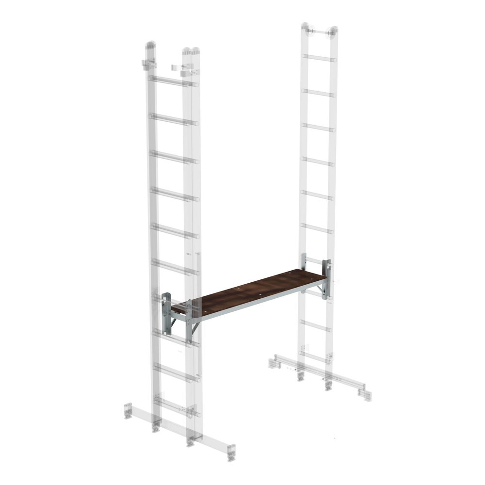 Munk Plate-forme de travail prête à monter sur échelle polyvalente à barreaux en 3 parties