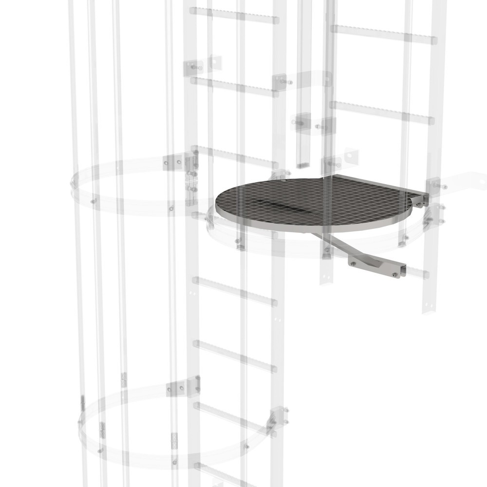 Munk Plateforme de changement entre sections d'échelle Ø 700 mm Acier inoxydable V2A