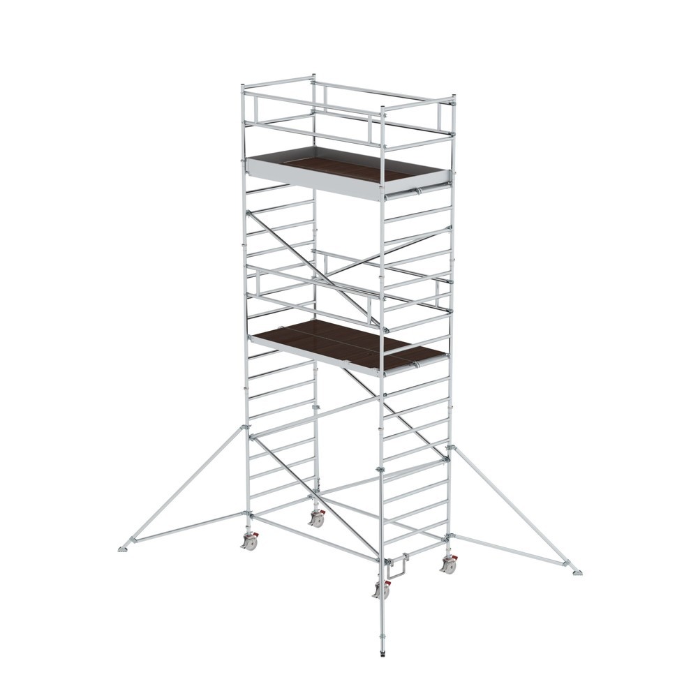 Munk Rollgerüst 1,35 x 2,45 m mit Ausleger & Doppel-Plattform Plattformhöhe 5,35 m