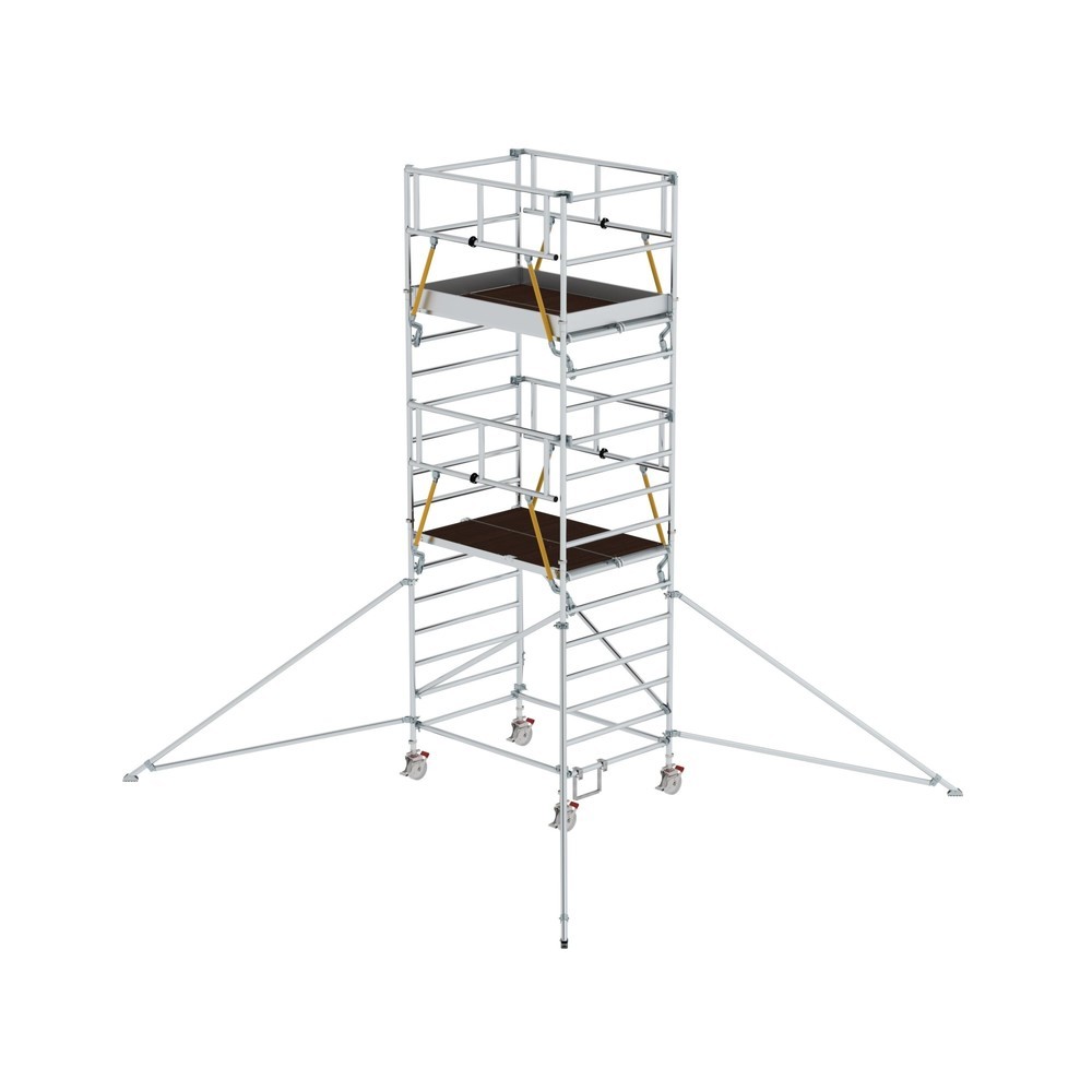 Munk Échafaudage roulant SG 1,35 x 2,45 m avec stabilisateur & double plate-forme