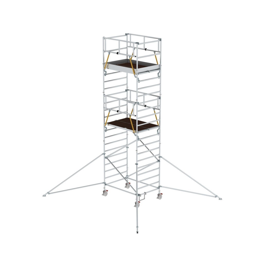 Munk Échafaudage roulant SG 1,35 x 1,80 m avec stabilisateur & double plate-forme