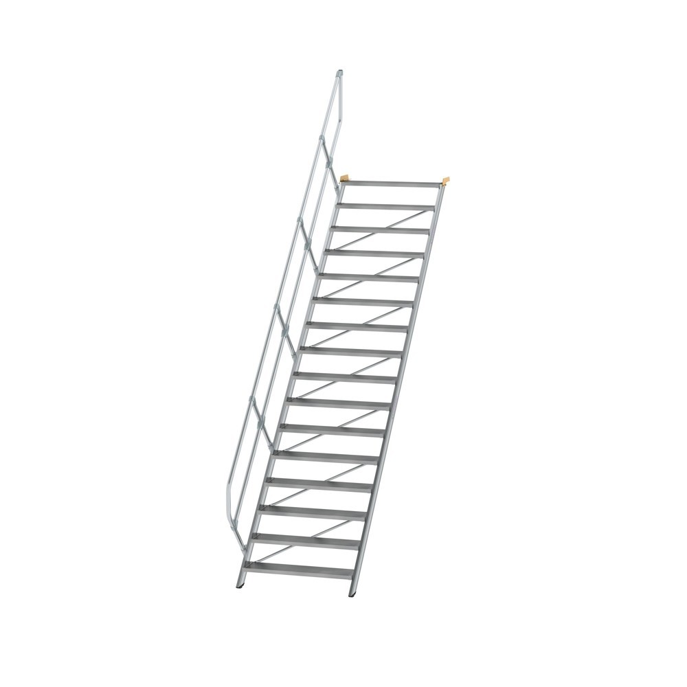 Munk Treppe 45° Stufenbreite 1000 mm 16 Stufen Aluminium geriffelt