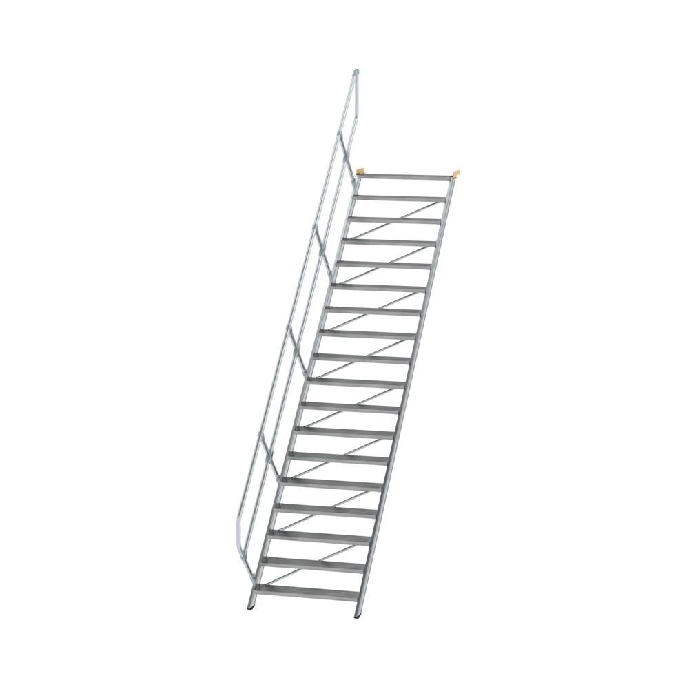 Munk Treppe 45° Stufenbreite 1000 mm 18 Stufen Aluminium geriffelt